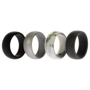Silicone Wedding Ring Set - Marble by ROQ for Men - 4 x 8 mm Ring
